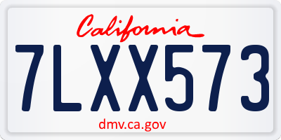 CA license plate 7LXX573