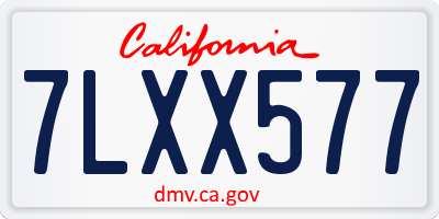 CA license plate 7LXX577