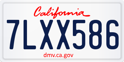 CA license plate 7LXX586