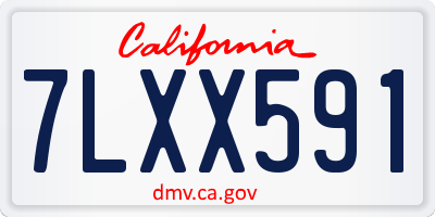 CA license plate 7LXX591