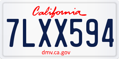 CA license plate 7LXX594