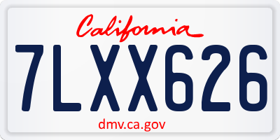 CA license plate 7LXX626