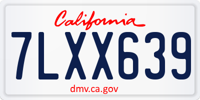 CA license plate 7LXX639