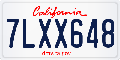 CA license plate 7LXX648