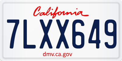 CA license plate 7LXX649