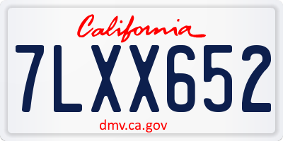 CA license plate 7LXX652