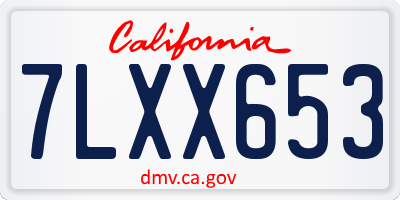 CA license plate 7LXX653