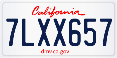 CA license plate 7LXX657
