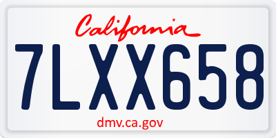 CA license plate 7LXX658