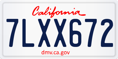 CA license plate 7LXX672