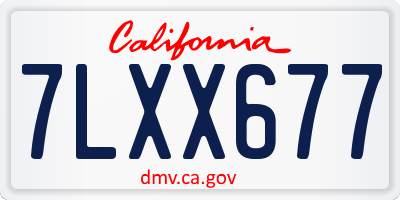CA license plate 7LXX677