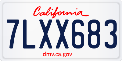 CA license plate 7LXX683