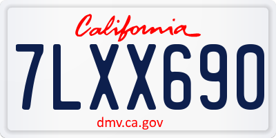 CA license plate 7LXX690