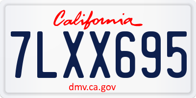 CA license plate 7LXX695