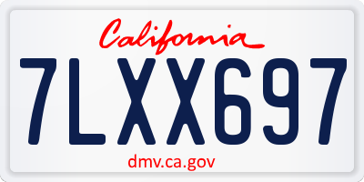 CA license plate 7LXX697