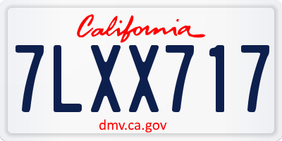 CA license plate 7LXX717