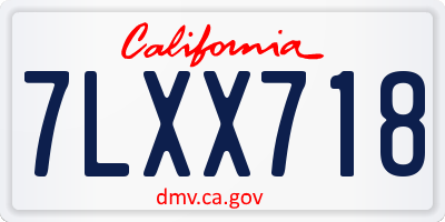 CA license plate 7LXX718