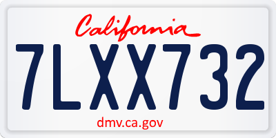 CA license plate 7LXX732