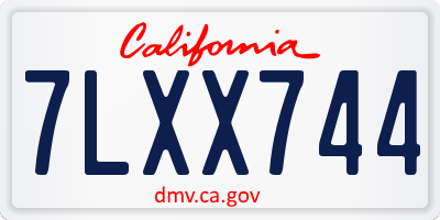 CA license plate 7LXX744