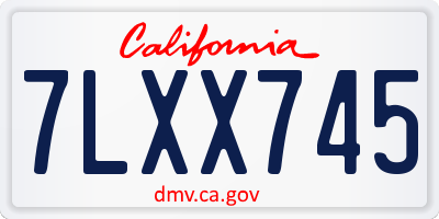 CA license plate 7LXX745