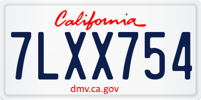 CA license plate 7LXX754