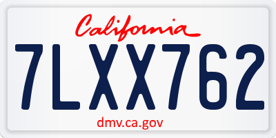 CA license plate 7LXX762