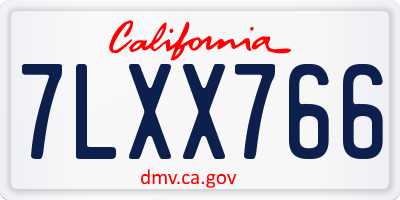 CA license plate 7LXX766