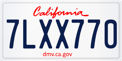 CA license plate 7LXX770