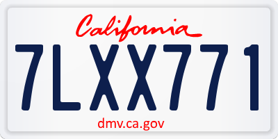 CA license plate 7LXX771