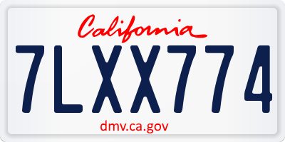 CA license plate 7LXX774