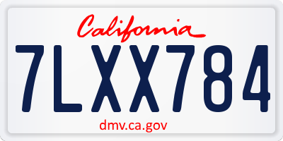 CA license plate 7LXX784
