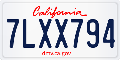 CA license plate 7LXX794