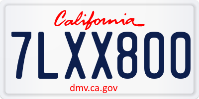 CA license plate 7LXX800