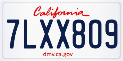 CA license plate 7LXX809