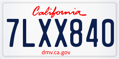 CA license plate 7LXX840