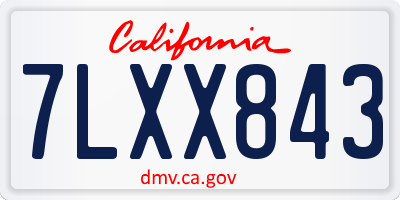 CA license plate 7LXX843