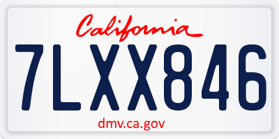 CA license plate 7LXX846