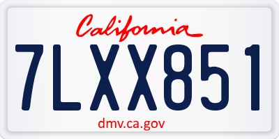 CA license plate 7LXX851