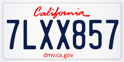 CA license plate 7LXX857