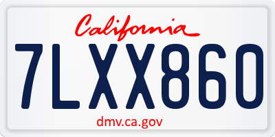 CA license plate 7LXX860