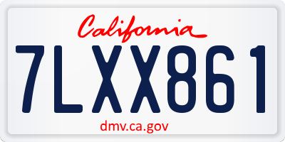 CA license plate 7LXX861