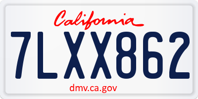 CA license plate 7LXX862