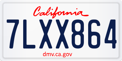 CA license plate 7LXX864