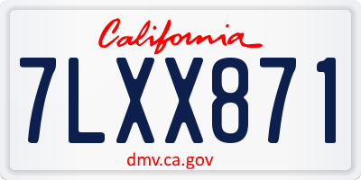 CA license plate 7LXX871