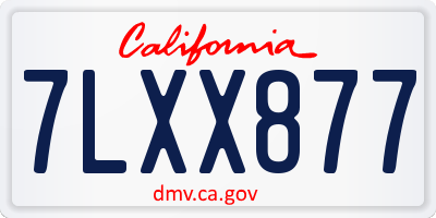CA license plate 7LXX877