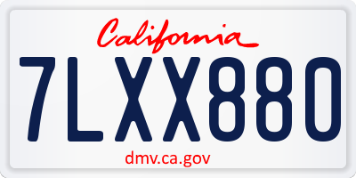 CA license plate 7LXX880