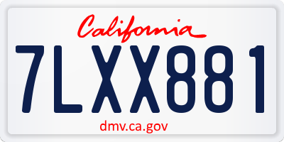 CA license plate 7LXX881