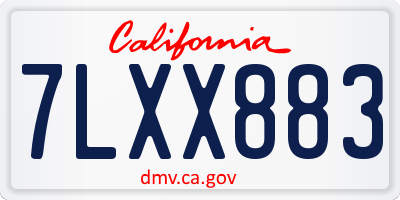 CA license plate 7LXX883