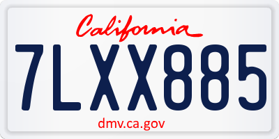 CA license plate 7LXX885
