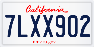 CA license plate 7LXX902